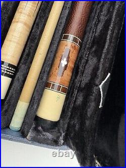 1980's McDermott Pool Cues, Pair Of Two With Case