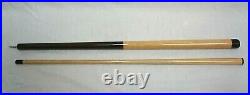 2-Piece Pool Cue Dark Wood/Light Wood Two Tone with Black Points 58