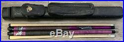(2) VTG McDermott Pool cue Shark And Panther Leather Case