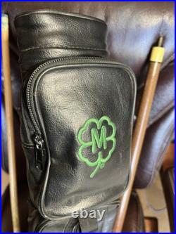 2x2 McDermott Billiard Pool Cue Stick Holder Clover Logo oval Hard Case With Cue