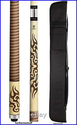3d Flame Mcdermott New Star S65 Billiard Two Piece Pool Cue Stick + Soft Case