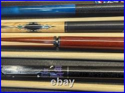 4x Pool Cues MCDERMOTT Viper Raven Action Break + Vincitore LEATHER 4x6 EUC