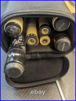4x Pool Cues MCDERMOTT Viper Raven Action Break + Vincitore LEATHER 4x6 EUC