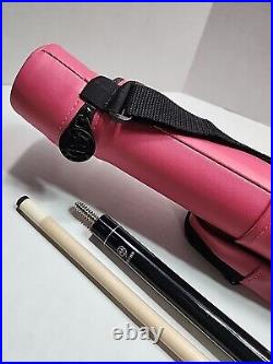 Beautiful Black Mccormick Pool Cue With Pink Case Lucky Shamrock