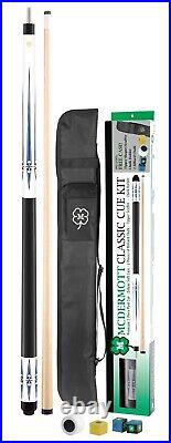 CLASSIC CUE KIT 5 KIT5 McDermott with White Billiard Cue, Case, and Accessories