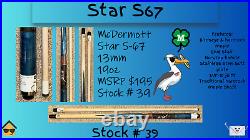 Free Layaway McDermott Star S67 Pool Cue Free Case & Shipping