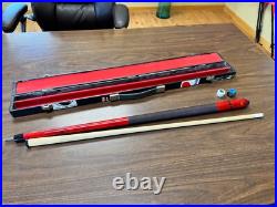 GENUINE! McDermott Jim Beam Pool Stick, Cue, and Case (MINT SHAPE) Red GENUINE! McDermott Jim Beam Pool Stick, Cue, and Case (MINT SHAPE) Red