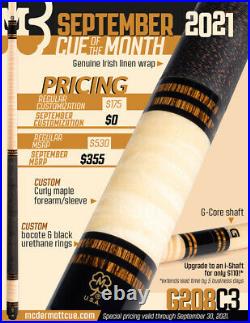 IN STOCK, McDermott G208 C3 Pool Cue with G-Core Shaft, COTM, FREE HARD CASE