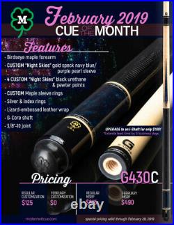 IN STOCK, McDermott G430 C Pool Cue with G-Core Shaft, COTM, FREE HARD CASE