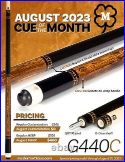 IN STOCK, McDermott G440 C Pool Cue with 12.75mm G-Core Shaft COTM, FREE HARD CASE