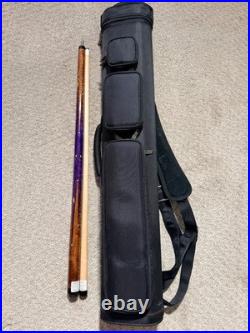 JACOBY CUSTOM POOL CUE BE MAPLE & BUFFALO TURQ 18.8OZ With 10 PRO SHAFT & CASE