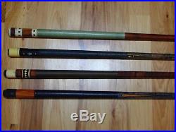 Lot Of 4 Vintage Meucci OL-1 MO 3 And McDermott D8 Ef4 Pool Cue Retired And Rare