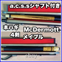 McDermott Billiard Cue 4 Sword Model A. C. S. S. Shaft Set Moori Tap Vintage Japan
