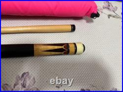McDermott Billiard Pool Cue & Case Set, Hi-Tech Shaft, Leather Wrap, Pink/Black