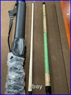 McDermott Billiards Pool Cue Stick Natural + Green Double Stain Linen Wrap GS12