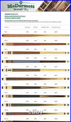 McDermott C-10 Series Two-Piece Pool Cue Stick with Leather-Style Case