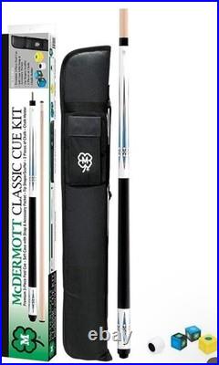 McDermott CLASSIC CUE KIT 5 with White Billiard Cue, Case, and Accessories 20oz