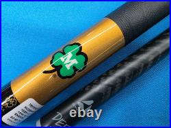 McDermott Custom Clover Pool Cue, Defy Carbon Fiber Shaft, Leather Logo Wrap McDermott Custom Clover Pool Cue, Defy Carbon Fiber Shaft, Leather Logo Wrap