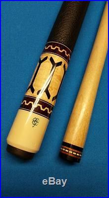 McDermott D series D20 6 point pool cue stick with leather wrap