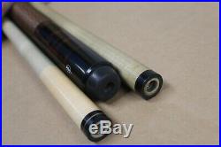 McDermott Dark Brown Wood Pool Cue Small White Logo with 2 Shafts