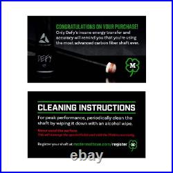 McDermott Defy Carbon Fiber Pool Cue Shaft 3/8-10, 12 mm cue tip, 0.843 JD