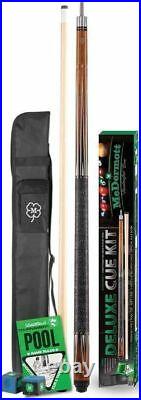 McDermott Deluxe Pool Cue Kit. Linen Wrapped cue with soft case & accessories