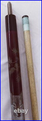 McDermott E-L1 pool cue wolf Graphic inlay with case