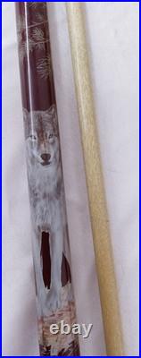 McDermott E-L1 pool cue wolf Graphic inlay with case