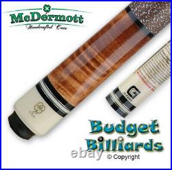 McDermott G204CM Curly Maple Green Pool Cue with 12.5mm G-Core & Free Hard Case