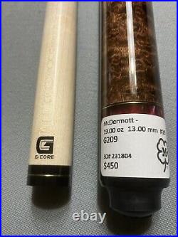 McDermott G209 Two Piece Pool Cue Gcore Shaft, Irish Linen, 19oz, 13mm