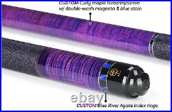 McDermott G209C3 Sept 2023 Magenta/Blue Wash Pool Cue Stick with 12.5mm Shaft
