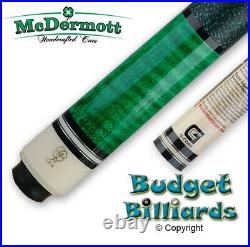McDermott G240CM Curly Maple Green Pool Cue with 12.5mm G-Core & Free Hard Case