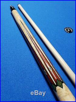 McDermott G708 Pool Cue with i2 Shaft, Cocobolo Green Burl Hard Case FREE SHIPPING