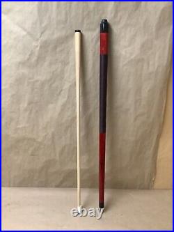 McDermott GS03 2pc Pool Cue Stick In Black Case -Tan/Red/Black