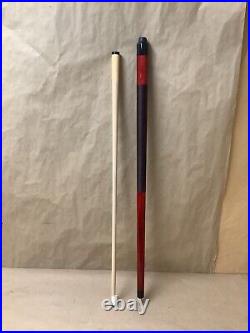 McDermott GS03 2pc Pool Cue Stick In Black Case -Tan/Red/Black