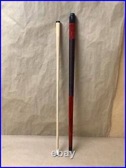 McDermott GS03 2pc Pool Cue Stick In Black Case -Tan/Red/Black