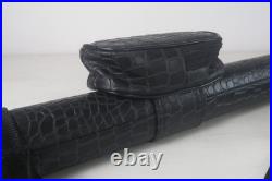 McDermott Handcrafted Pool Cue 58.5 with Black Crocodile Pattern Case Very Good McDermott Handcrafted Pool Cue 58.5 with Black Crocodile Pattern Case Very Good