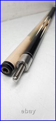 McDermott Import Maple Cue Linen Wrap Pool Billiard Cue-Black Birdseye Diamonds