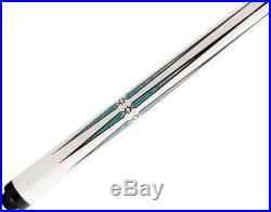 McDermott Lucky L74 White/Black Points/Turquoise Accents Pool/Billiard Cue Stick