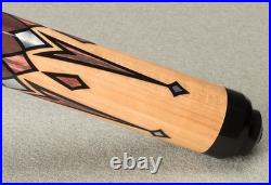 McDermott Lucky L76 Pool Cue Stick Natural No Wrap MultiColor Overlay Points