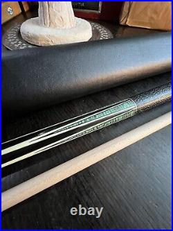 McDermott Maple Lucky L28 19oz Pool Cue Irish Linen Wrap & Black Hard Case Inlay
