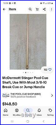 McDermott NG05 Stinger Break / Jump Pool Cue Butt With Stinger Shaft