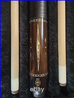 McDermott Pool Cue M2-9C Sexton Ebony Abalone Italian Leather Excellent Straight