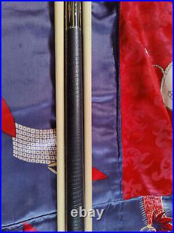 McDermott Pool Cue M2-9C Sexton Ebony Abalone Italian Leather Excellent Straight