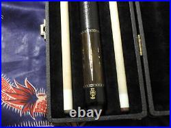 McDermott Pool Cue M2-9C Sexton Ebony Abalone Italian Leather Excellent Straight