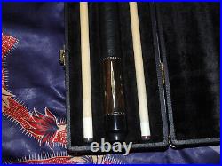 McDermott Pool Cue M2-9C Sexton Ebony Abalone Italian Leather Excellent Straight