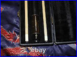 McDermott Pool Cue M2-9C Sexton Ebony Abalone Italian Leather Excellent Straight