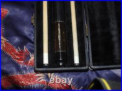 McDermott Pool Cue M2-9C Sexton Ebony Abalone Italian Leather Excellent Straight