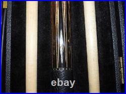 McDermott Pool Cue M2-9C Sexton Ebony Abalone Italian Leather Excellent Straight