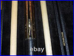 McDermott Pool Cue M2-9C Sexton Ebony Abalone Italian Leather Excellent Straight